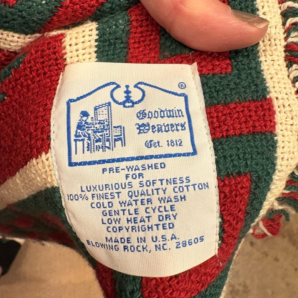 Festive Santa Throw Blanket with Red and Green Accents